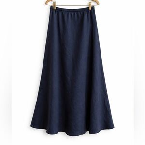 Navy A-Line Maxi Skirt